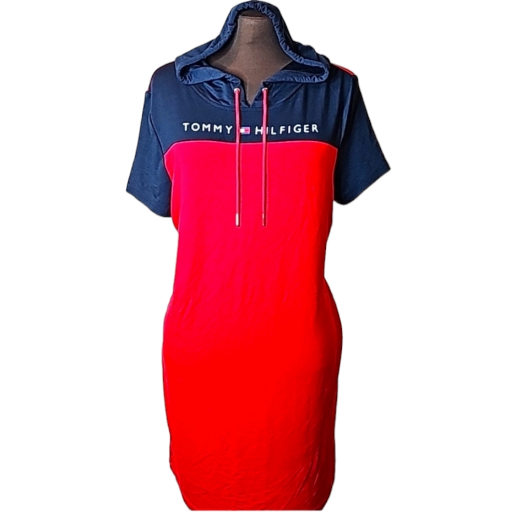 🆕️Tommy Hilfiger Shortsleeve with Adjustable Hoodie. Women's Size: Large